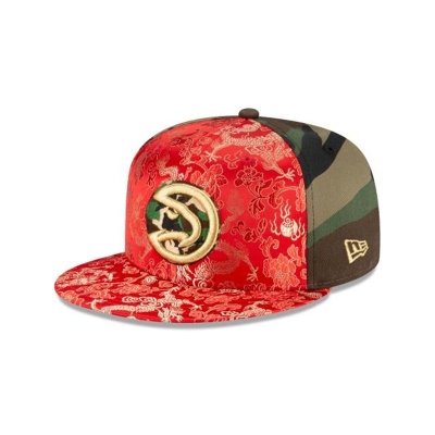 Atlanta Hawks Gorra | New Era NBA Dragon Satin 59fifty Fitted Cap Mexico - Verdes